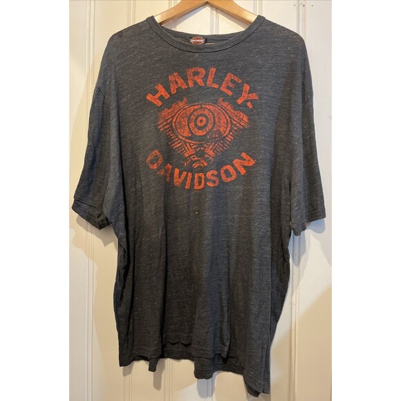 Harley Davidson Lightweight V-TWIN T-Shirt Mens Dark Gray 3XL Barrnett TX - Picture 1 of 7